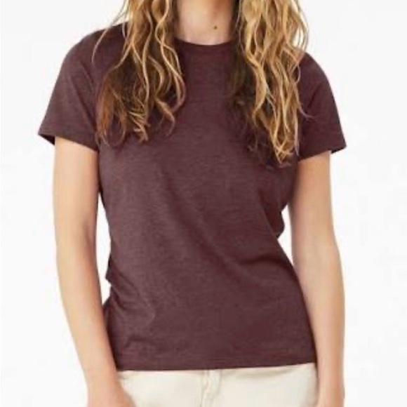 Bella Canvas Heather maroon Short Sleeve unisex Tee - Picture 2 of 3